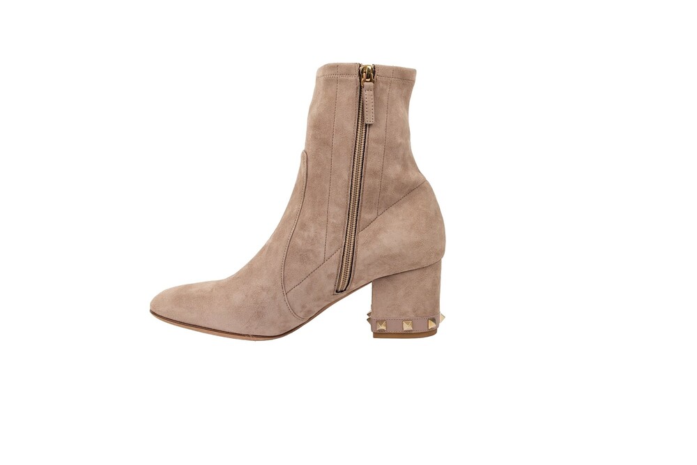 Valentino Nude Beige Suede Booties Size 8 - Picture 5 of 9